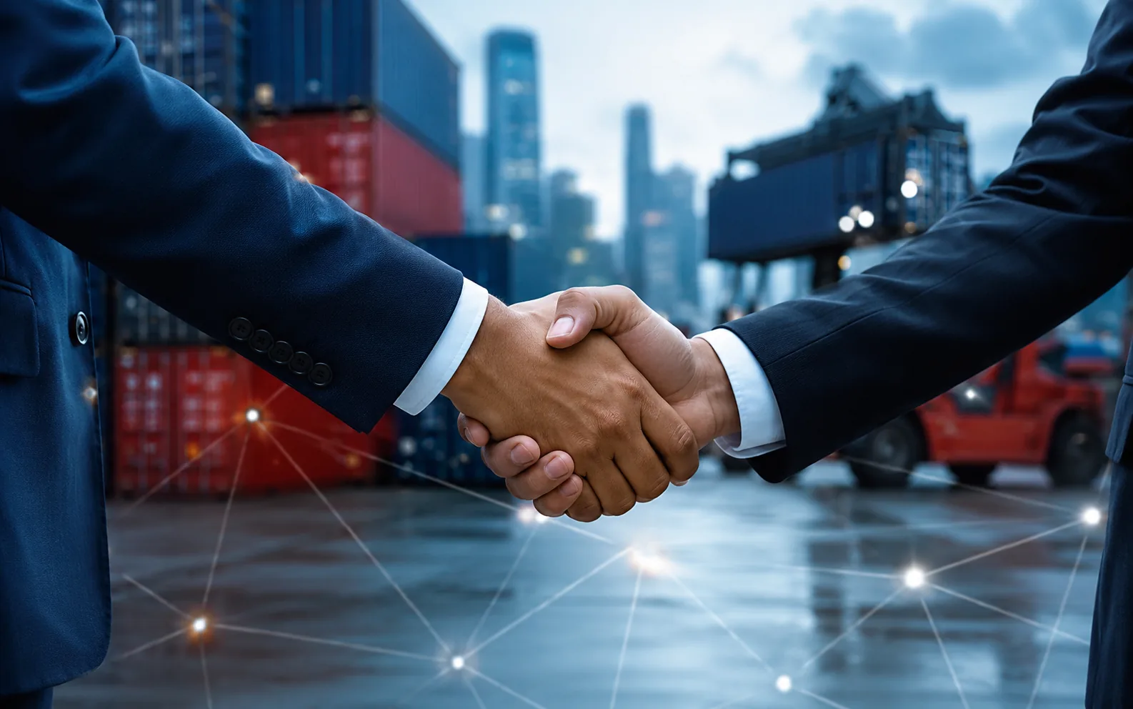Illustrative business partnership in a logistics environment